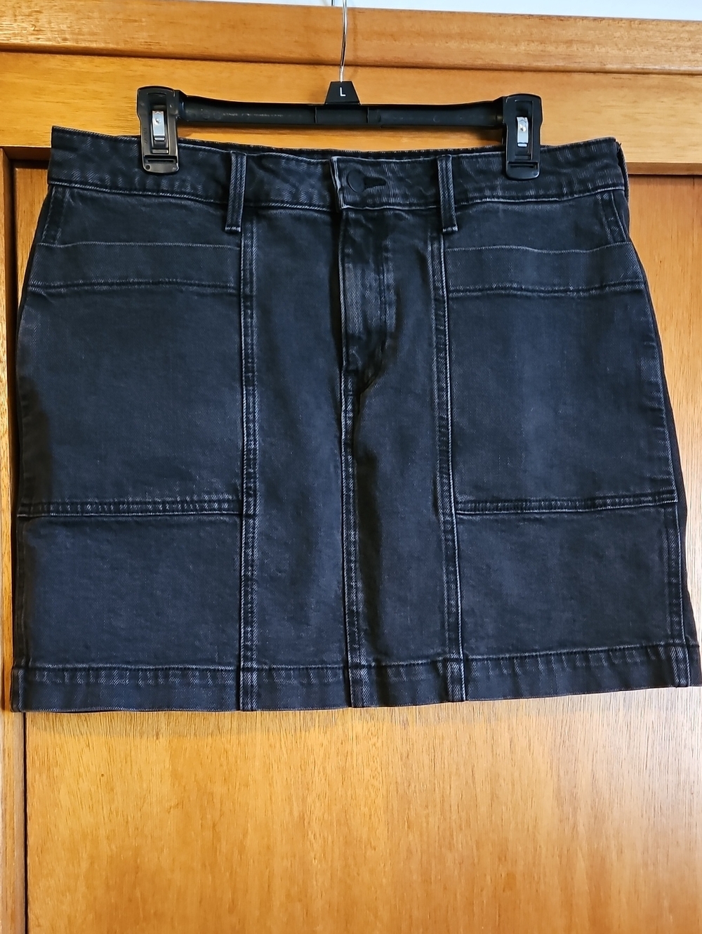 Black Denim Mini Skirt Sz 12